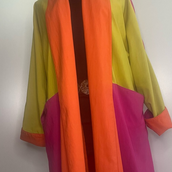 Custom made By Zetta Raincoat in multi color one size. Coat of many colors! - Picture 2 of 12